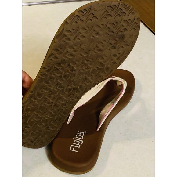 Flojos Women's White Tie Dye Thong Flip Flops Size 8 Fabric Lining - Picture 4 of 6
